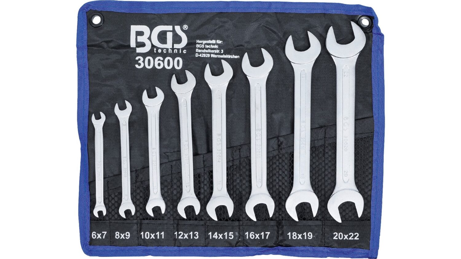 BGS 30600 Doppel-Maulschlüssel-Satz | SW 6 - 22 mm | 8-tlg.