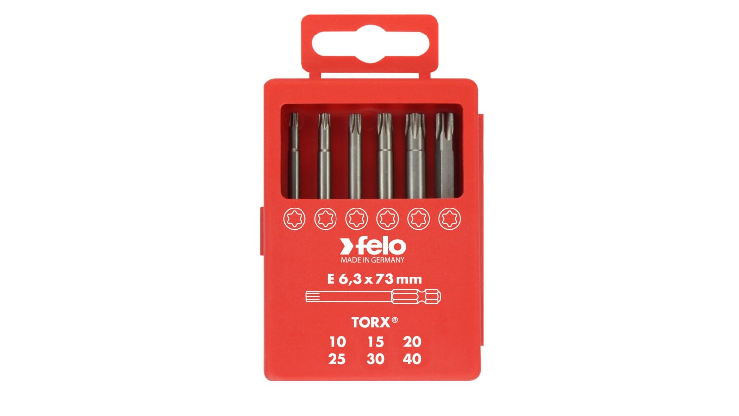 Felo Bit-Box Profi E 6,3 x 73 mm 6-tlg. TORX®