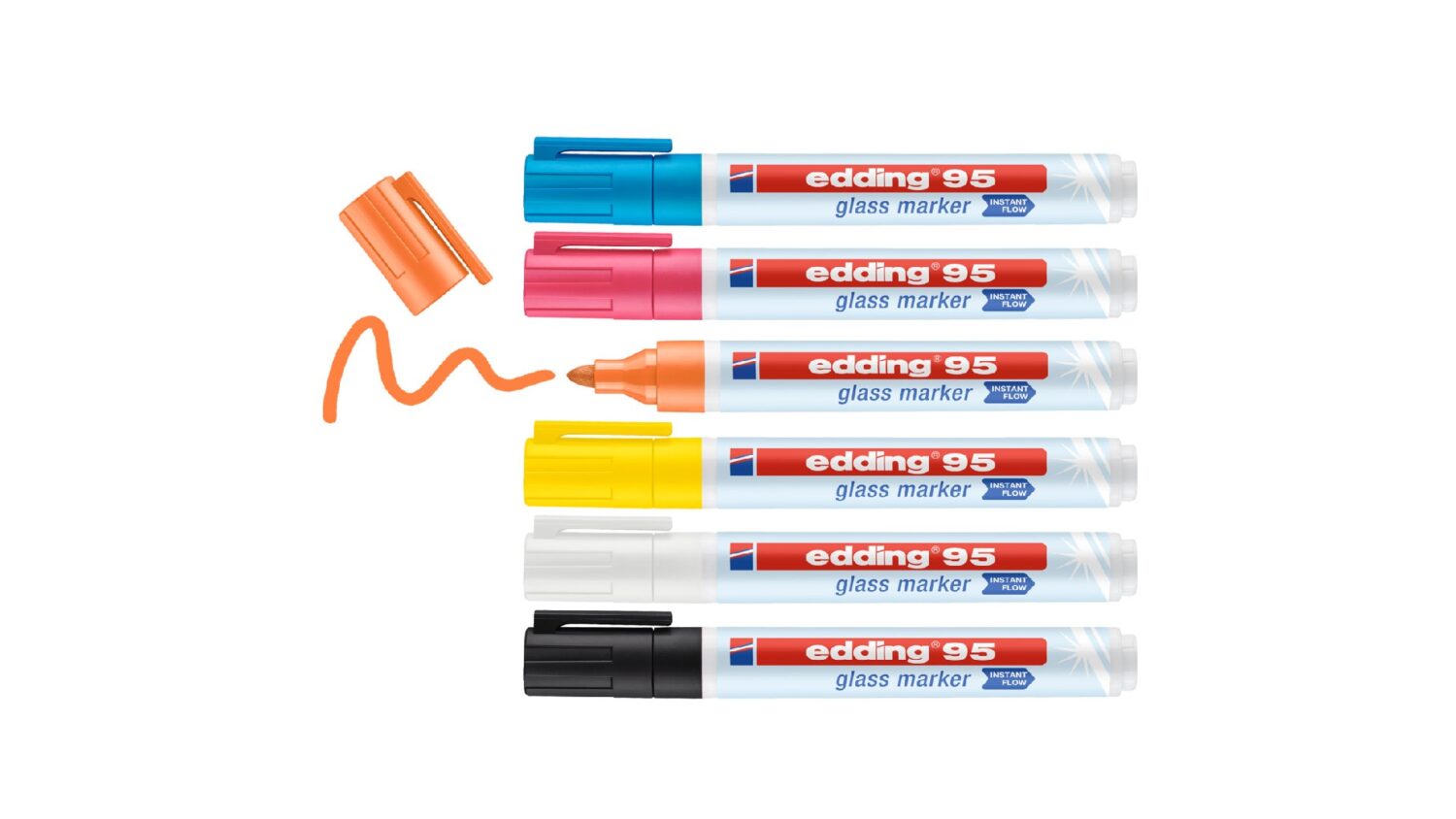 edding 95 Glasmarker 6er-Set sortiert 4-95-6
