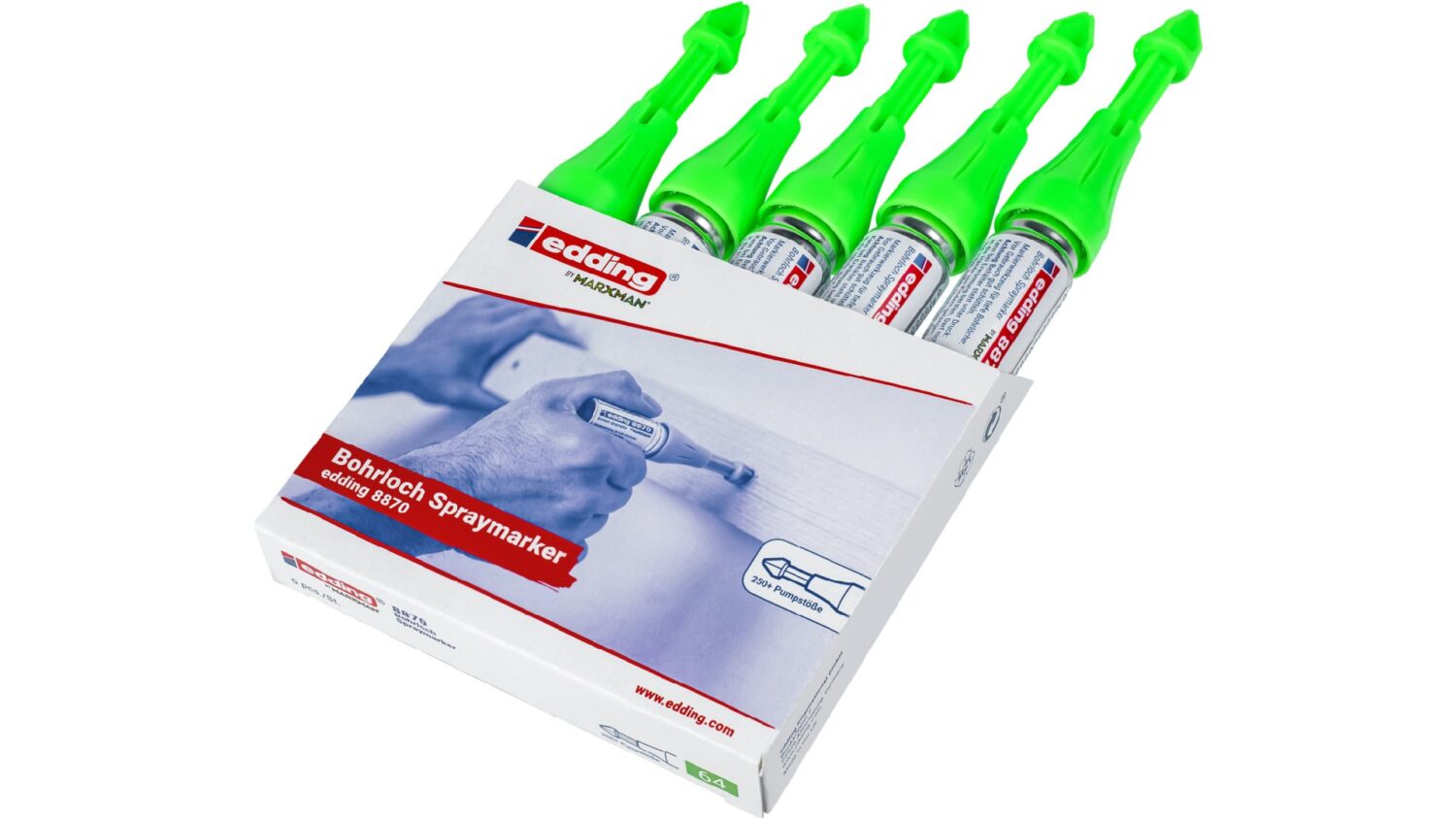 edding 8870 Bohrloch Spraymarker neongrün 4-8870-064 – Bild 3