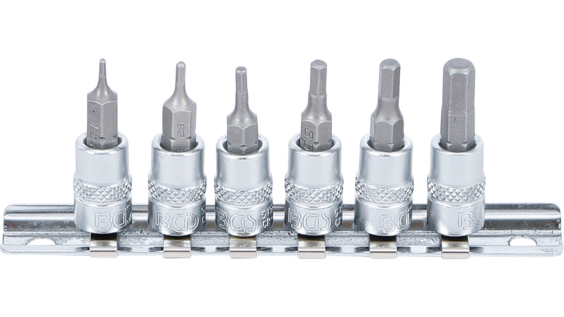 BGS 5151 Bit-Einsatz-Satz | Antrieb Innenvierkant 6,3 mm (1/4") | Innensechskant 1,5 - 6 mm | 6-tlg.