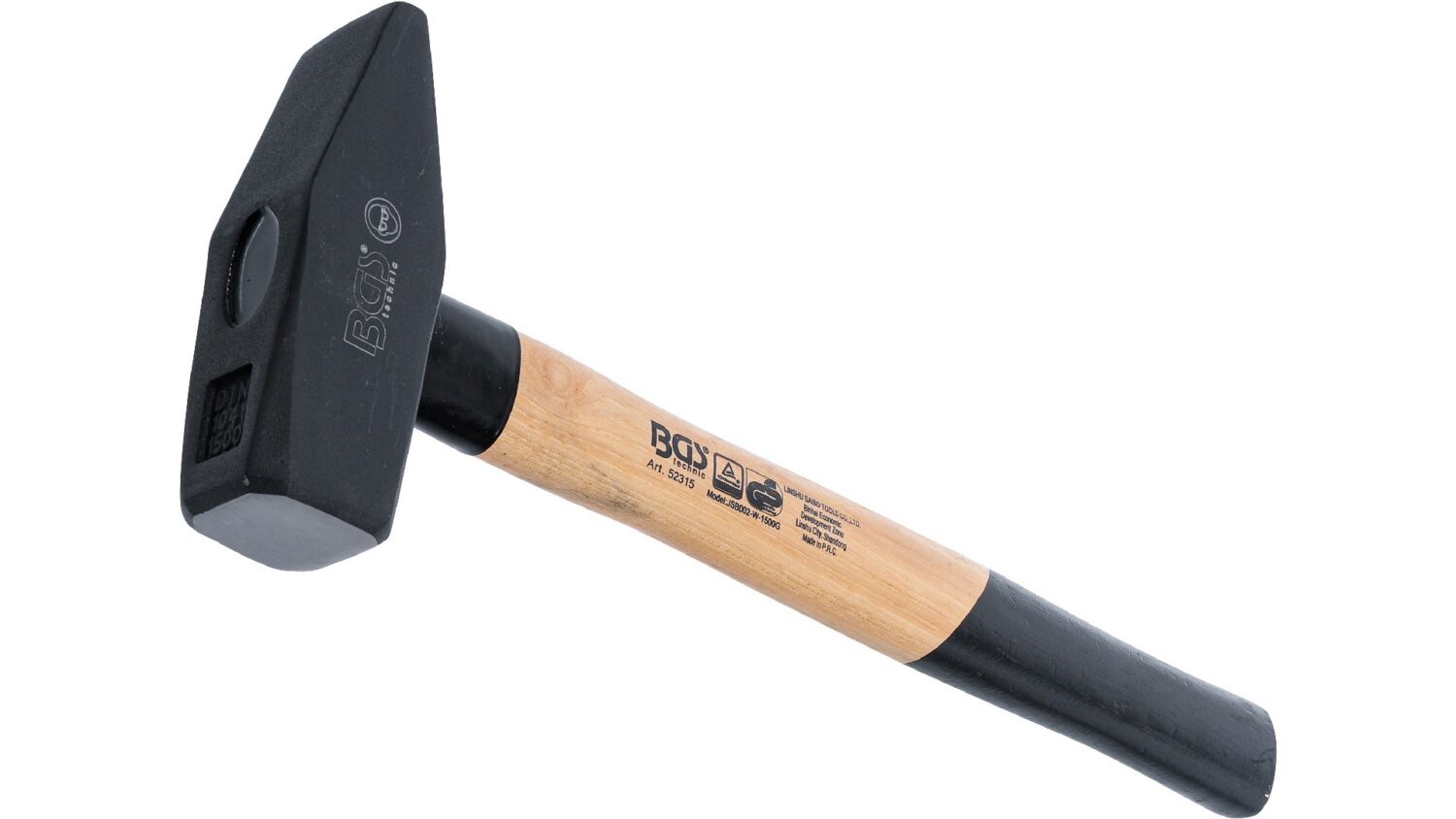 BGS 52315 Schlosserhammer | Hickory-Stiel | DIN 1041 | 1500 g