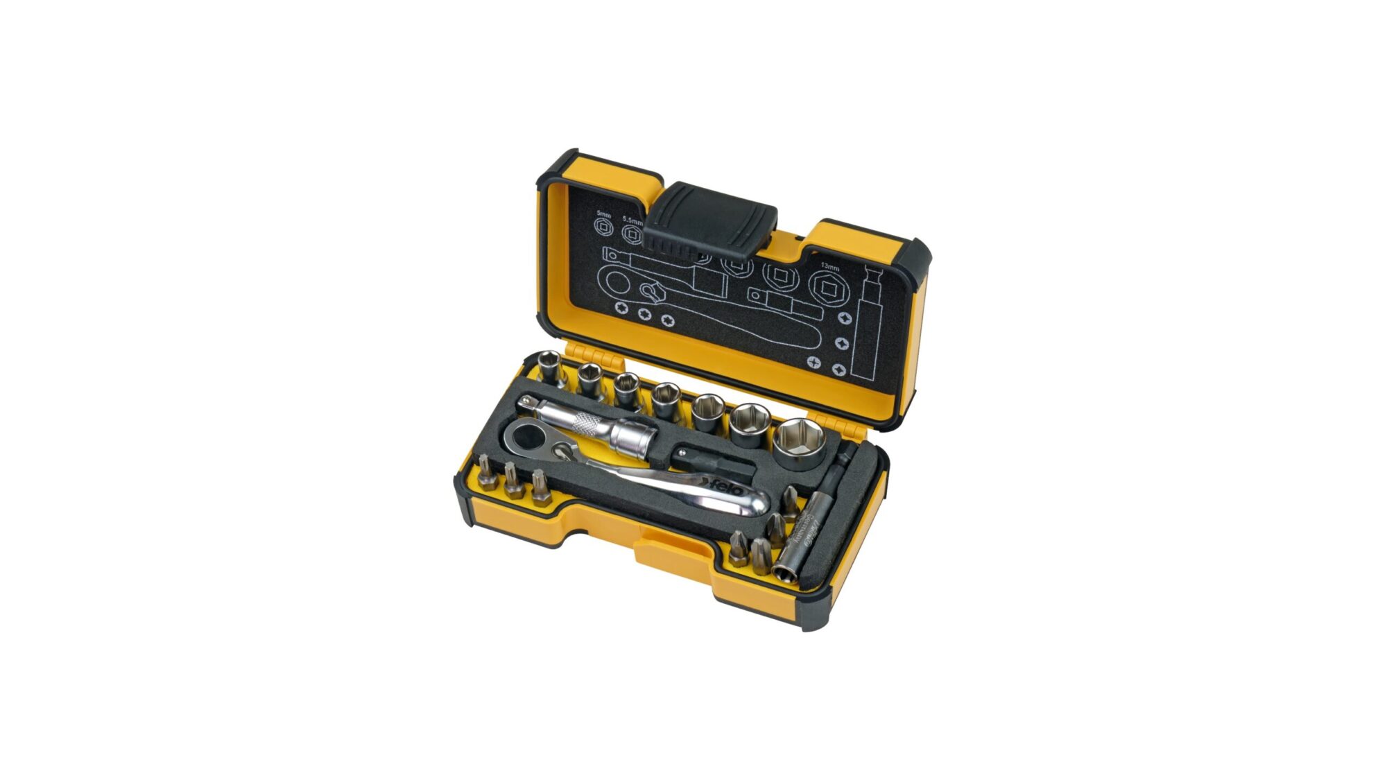 Felo XS-Strongbox Werkzeugsatz 1/4" 18-tlg. PH/PZ/TORX®/SW/MS/BH