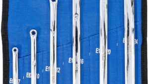 BGS 70331 Doppel-Ringschlüssel-Satz mit E-Profil-Ringköpfen | extra lang | SW E6 x E7 - E22 x E24 | 6-tlg.