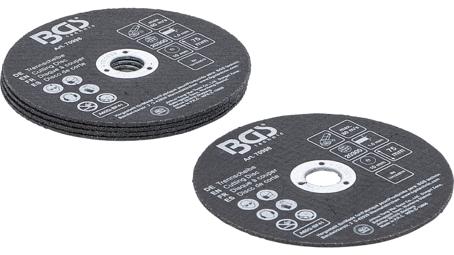 BGS 70998 Trennscheiben-Satz | für Edelstahl | Ø 75 x 1,0 x 10 mm | 5-tlg.