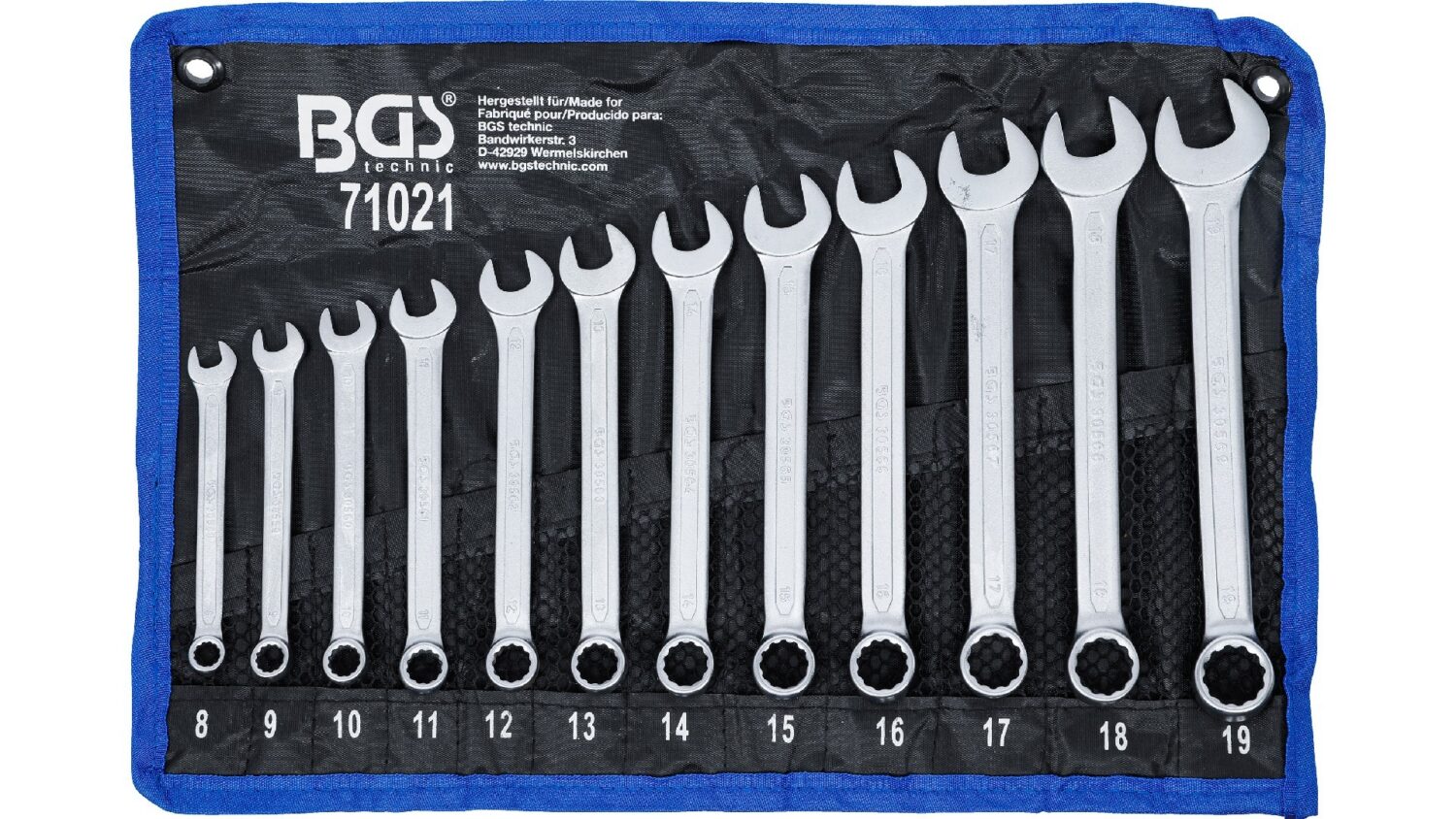BGS 71021 Maul-Ringschlüssel-Satz | SW 8 - 19 mm | 12-tlg.