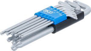 BGS 818 Winkelschlüssel-Satz | T-Profil (für Torx) mit Kugelkopf | T10 - T50 | 9-tlg.