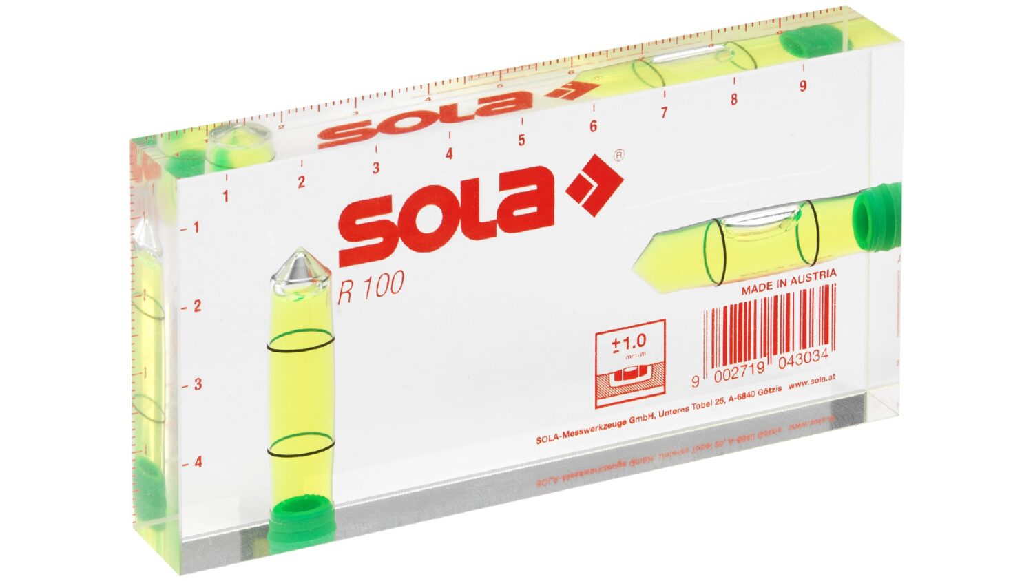 Sola Klein-Wasserwaage R 100 grün