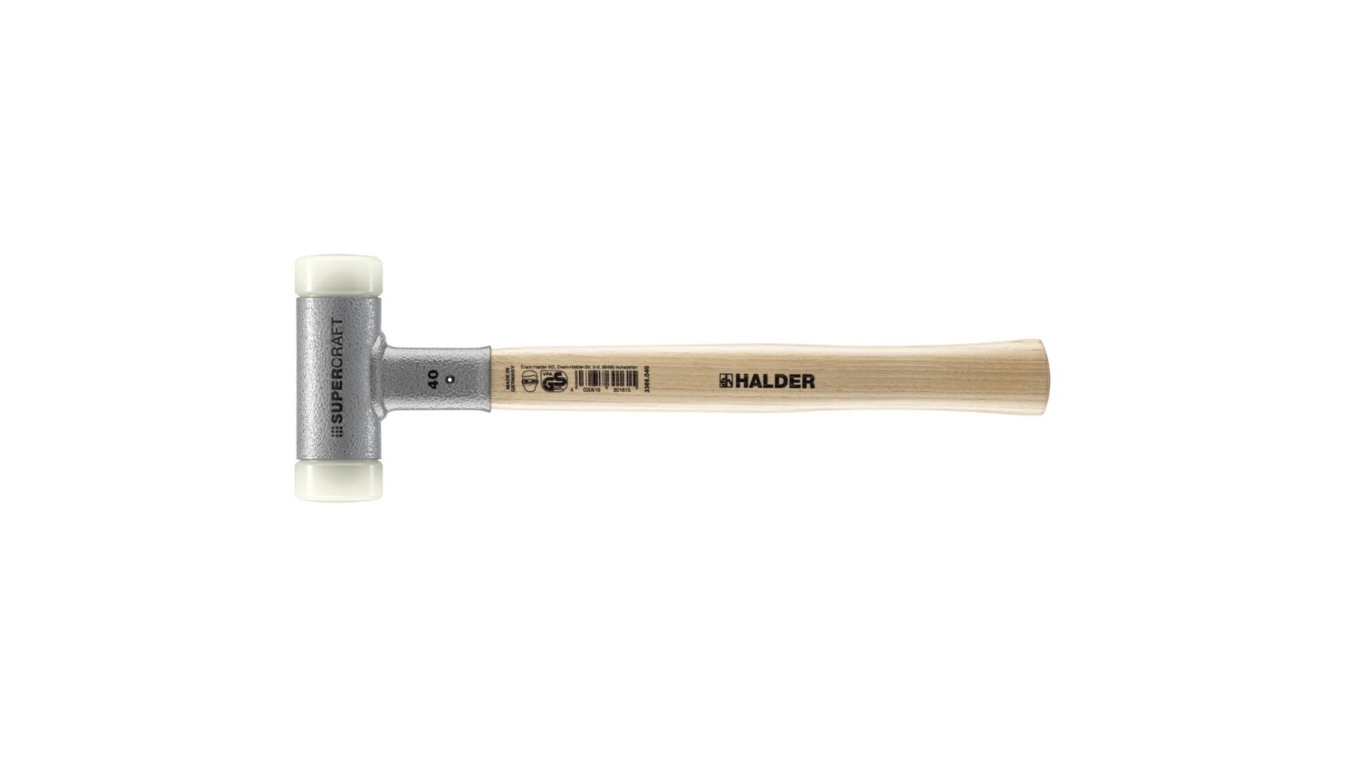 SUPERCRAFT-Schonhammer, mit schwingungsdämpfendem, ergonomisch geformtem und lackiertem Hickorystiel | D=40 mm | 3366.040