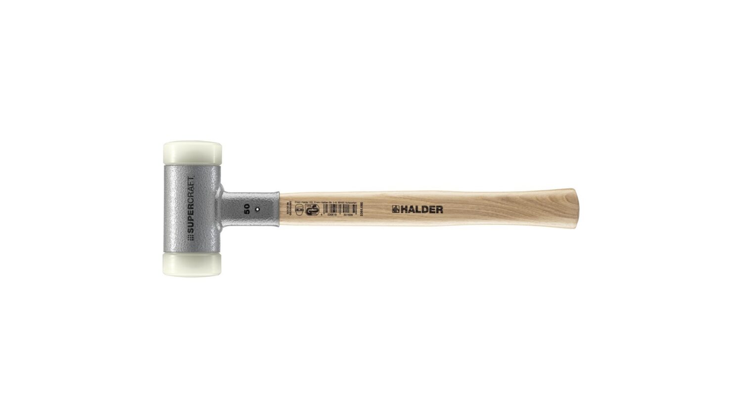 SUPERCRAFT-Schonhammer, mit schwingungsdämpfendem, ergonomisch geformtem und lackiertem Hickorystiel | D=50 mm | 3366.050