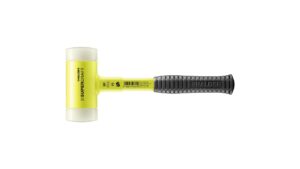 SUPERCRAFT-Schonhammer mit bruchsicherem Stahlrohrstiel, gelb-fluoreszierend beschichtet und ergonomisch geformtem, rutschsicherem Griff | D=60 mm | 3377.160