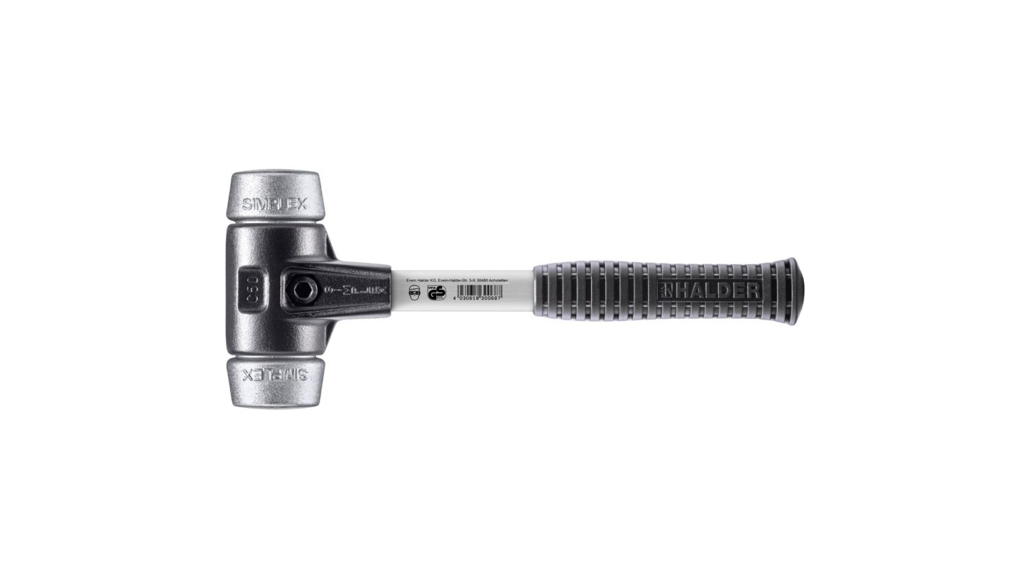 SIMPLEX-Schonhammer Weichmetall; mit verstärktem Tempergussgehäuse und Fiberglasstiel | D=50 mm | 3709.050