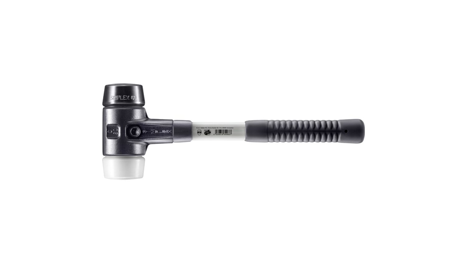 SIMPLEX-Schonhammer Gummikomposition / Superplastik; mit verstärktem Tempergussgehäuse und Fiberglasstiel | D=60 mm | 3727.060