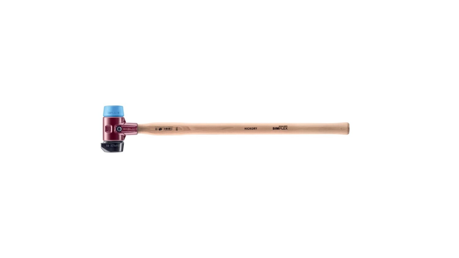 SIMPLEX-Vorschlaghammer Gummikomposition, mit Standfuß / TPE-soft; mit Tempergussgehäuse und Hickorystiel | D=60 mm | 3012.261