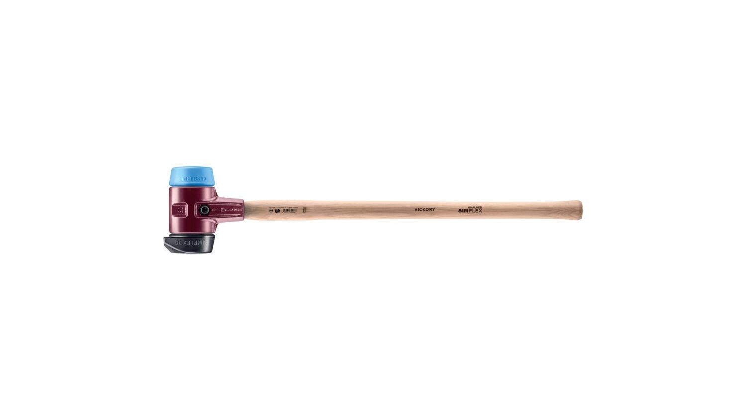 SIMPLEX-Vorschlaghammer Gummikomposition, mit Standfuß / TPE-soft; mit Tempergussgehäuse und Hickorystiel | D=80 mm | 3012.281