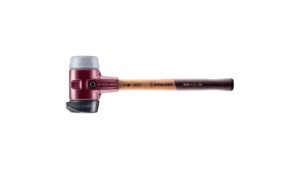 SIMPLEX-Schonhammer Gummikomposition, mit Standfuß / TPE-mid; mit Tempergussgehäuse und hochwertigem Holzstiel | D=80 mm | 3023.280