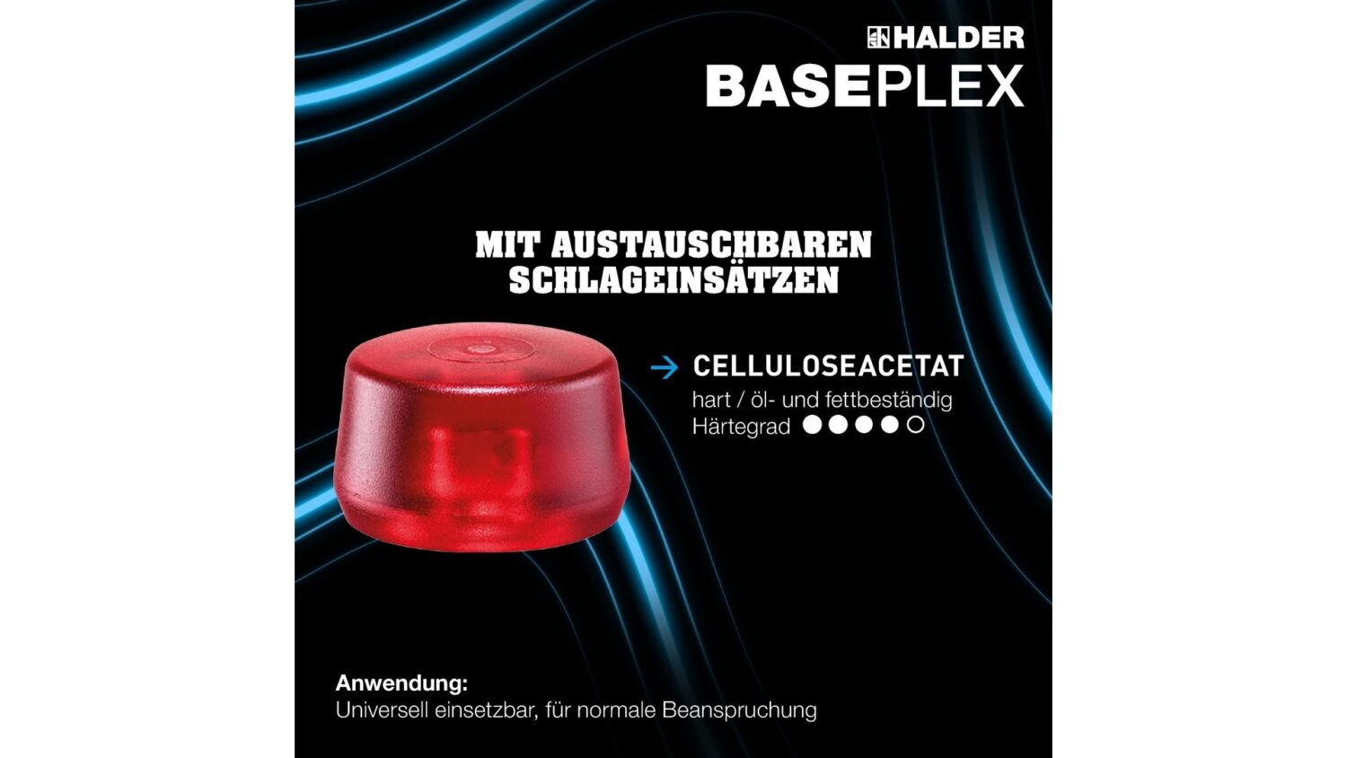 BASEPLEX-Schonhammer, Nylon / Celluloseacetat mit Zinkdruckguss-Gehäuse und Holzstiel | D=30 mm | 3968.030 – Bild 5