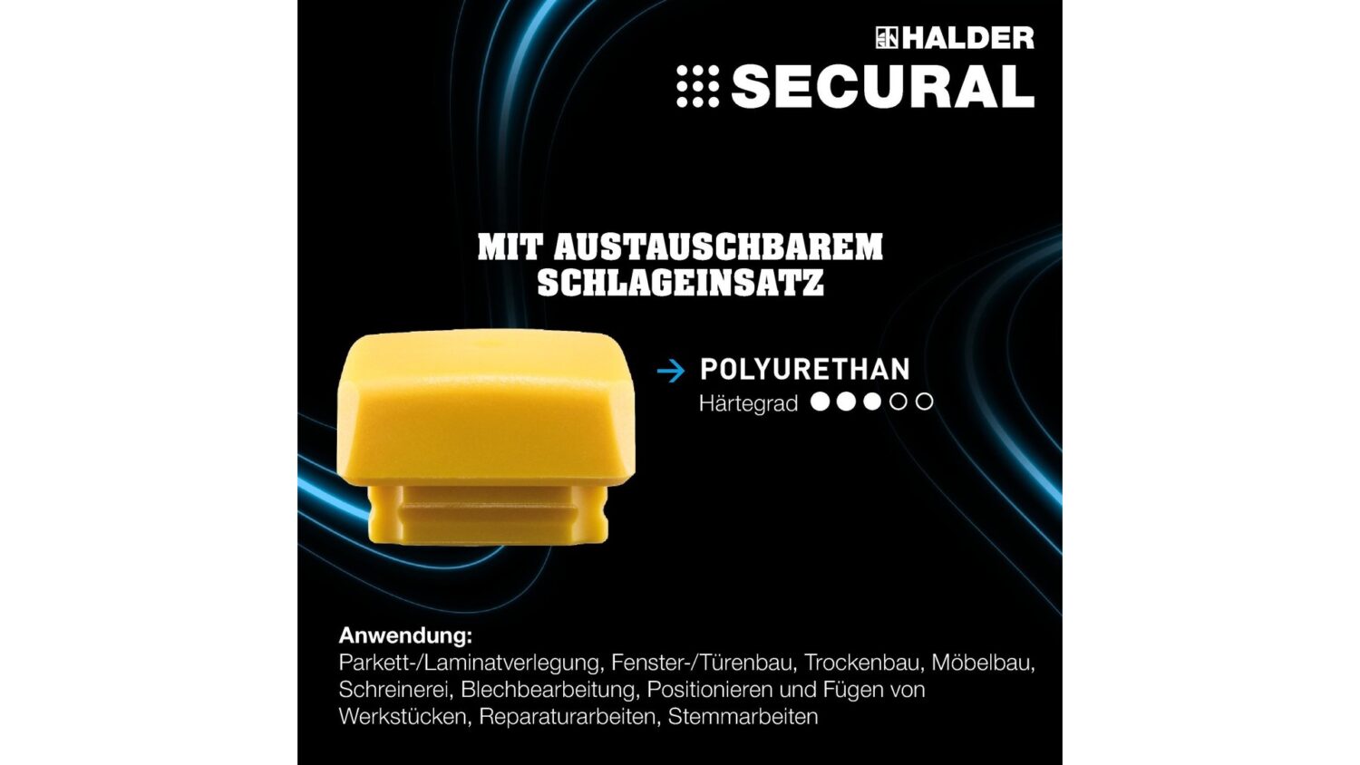 SECURAL-Schonhammer, Kopf und Stiel bruchsicher aus einem Stück Stahl, Schlageinsätze rechteckig | l=30 mm / b=40 mm | 3380.040 – Bild 5