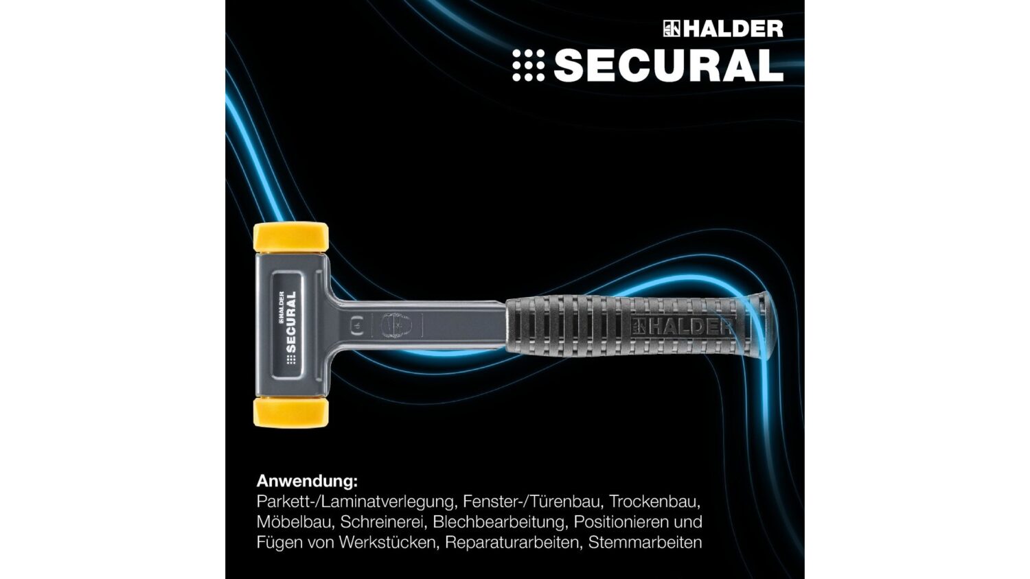 SECURAL-Schonhammer, Kopf und Stiel bruchsicher aus einem Stück Stahl, Schlageinsätze rechteckig | l=30 mm / b=40 mm | 3380.040 – Bild 6
