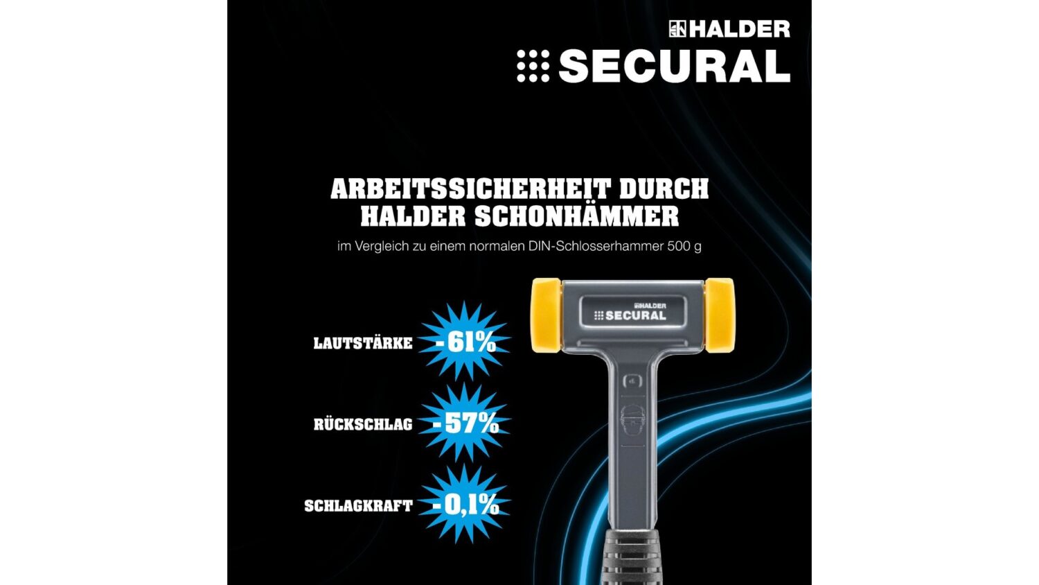 SECURAL-Schonhammer, Kopf und Stiel bruchsicher aus einem Stück Stahl, Schlageinsätze rechteckig | l=30 mm / b=40 mm | 3380.040 – Bild 3