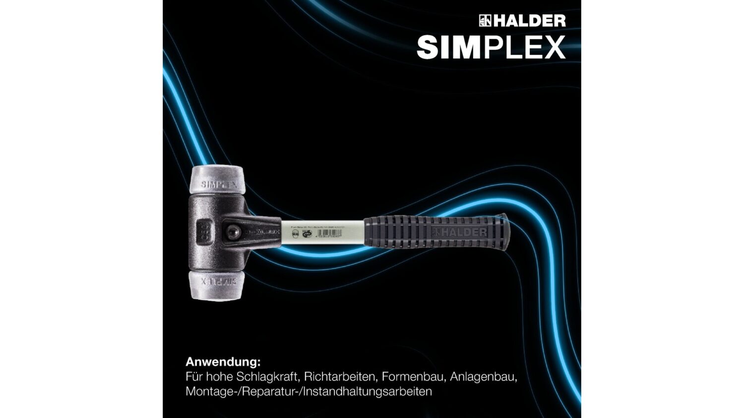 SIMPLEX-Schonhammer Weichmetall; mit verstärktem Tempergussgehäuse und Fiberglasstiel | D=50 mm | 3709.050 – Bild 2