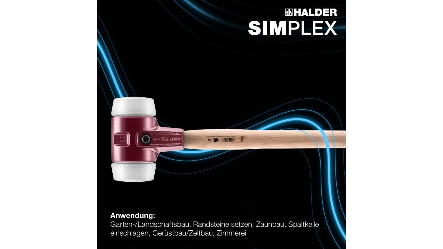 SIMPLEX-Vorschlaghammer Superplastik; mit Tempergussgehäuse und Hickorystiel | D=80 mm | 3007.081 – Bild 2