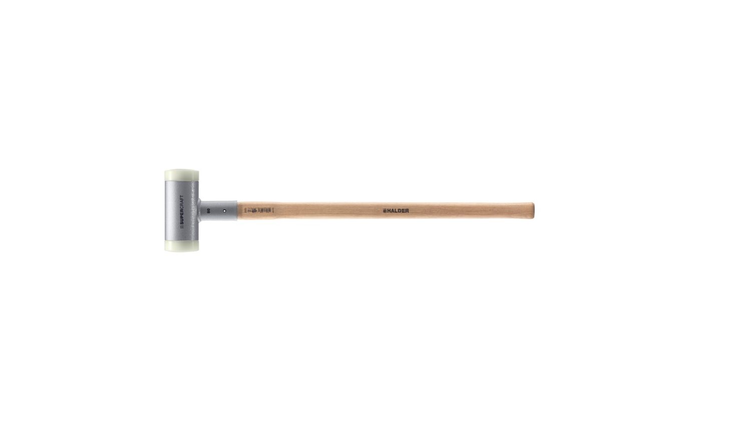SUPERCRAFT-Vorschlaghammer mit schwingungsdämpfendem, ergonomisch geformtem und lackiertem Hickorystiel | D=80 mm / Gewicht=4410 g | 3366.081