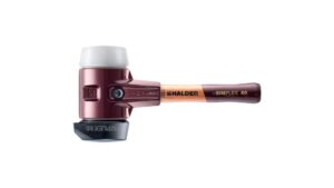 SIMPLEX-Schonhammer Gummikomposition, mit Standfuß / Superplastik; mit Tempergussgehäuse und hochwertigem extra kurzen Holzstiel | D=80 mm / Stielausführung=extra kurz | 3027.282