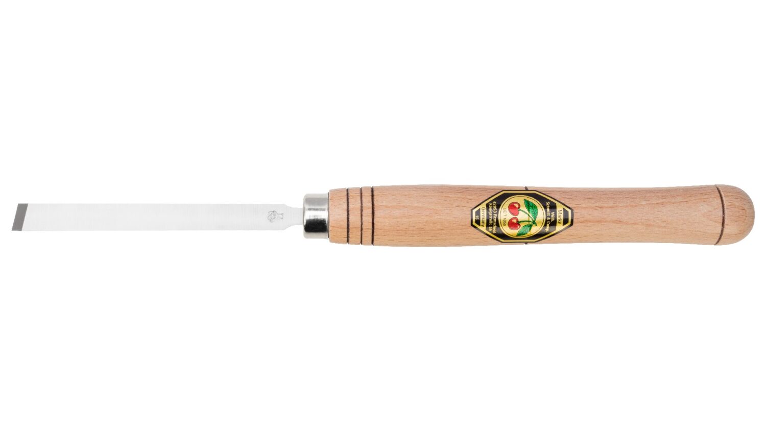Kirschen 1630012 Drechslerbeitel mit Weißbuchenheft, 12 mm kurz/schräg