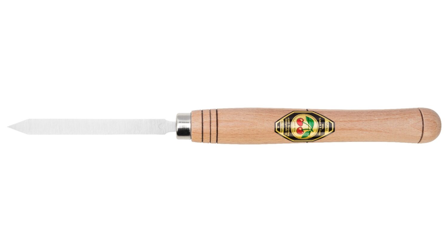 Kirschen 1632004 Drechslerbeitel mit Weißbuchenheft, 4 mm Abstechstahl/kurz