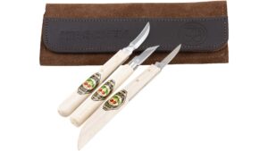 Kirschen 3307000 Schnitzmessersatz in Ledertasche, 3-tlg.