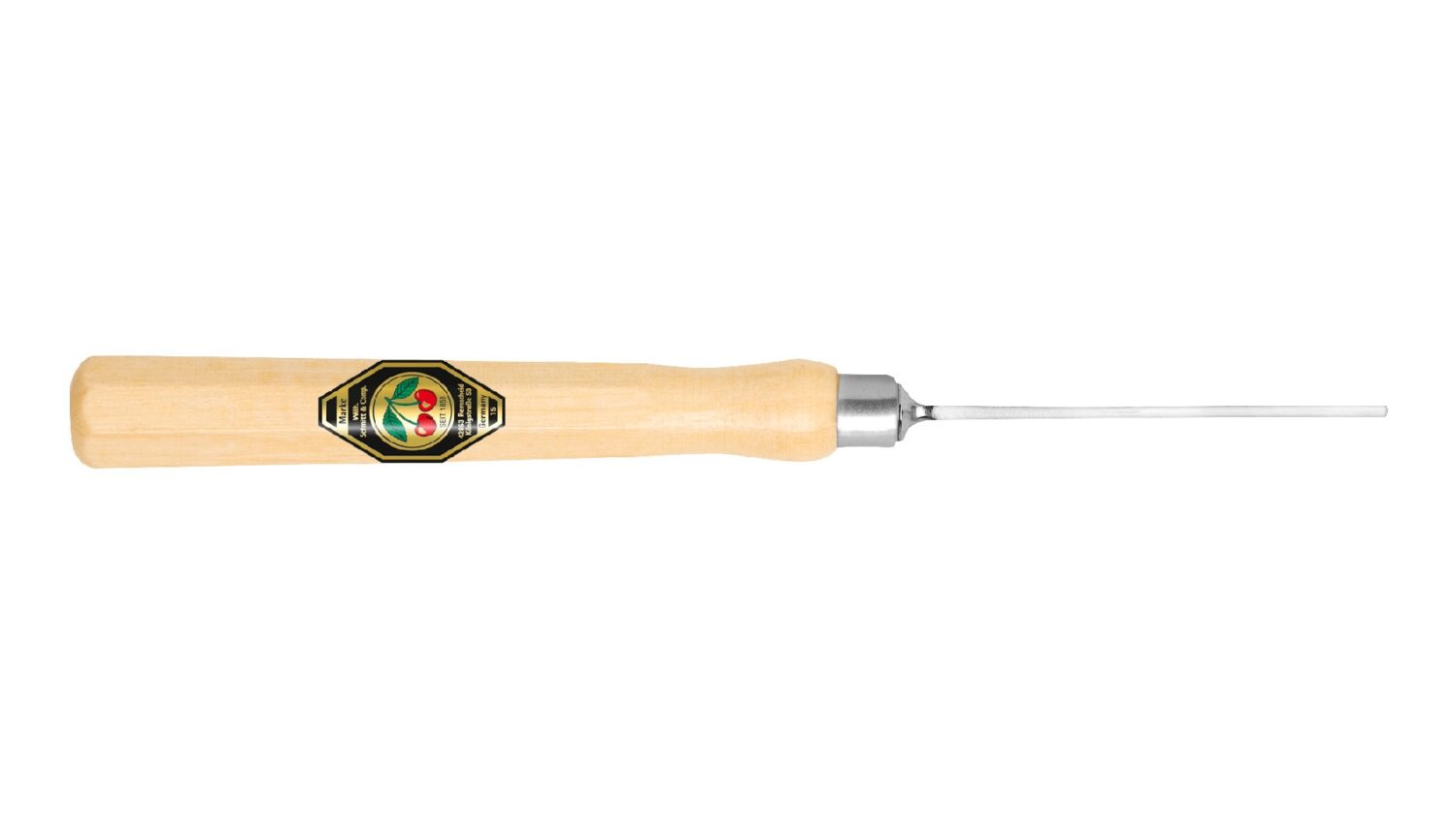 Kirschen 5300000 Zierschnitzeisen mit Weißbuchenheft, 1,5 mm Stich 1, gebogen, Achtkantform
